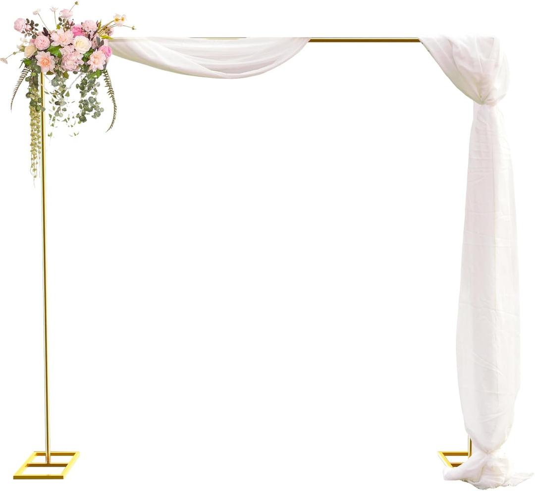 Wedding Arch Backdrop Stand Square 8 x 8 FT Wedding Arches for Ceremony Metal Balloon Arch Frame for Wedding Birthday Party Garden Arbor Anniversary Event Baby Shower Photo Booth Background Decoration