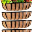 Sekcen Railing Planter Window Box Deck Balcony Rail Planter 24 Inch for Porch Fence Patio Outdoor 4 Pack