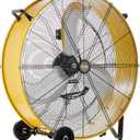 HiCFM 13000 CFM 30 inch Heavy Duty High Velocity Barrel Floor Drum Fan With Powerful 1/3HP Motor, 9ft Cord, 5in Solid Wheels for Workshop, Garage, Commercial or Industrial rooms - UL Safety Listed