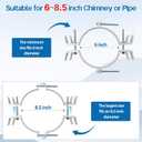 2026 Updete 6-8 Inch Extended Roof Bracket Supports Chimney Stove Pipe for DuraVent, with 4-Legged Support，Adjustable Pipe Supports, Durable Metallic Upgrade, Stable Against Wind & Snow