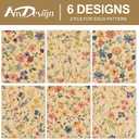 12 Sheets Spring Floral Kraft Wrapping Paper -Not Roll- Watercolor Wild Flower Gift Wrap Paper Folded Flat for Baby Shower Birthday Party DIY Crafts, 19.7 x 27.6 Inch