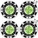 Golf Green Reader, 4 Pack Ball Marker for Putting Green with Bubble, Golf Accessories Putt Aid Tool with Hat Clip