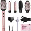 Brightup Air Wrap Hair Styler, 5 in 1 High Speed Hair Dryer Brush, Professional Automatic Hair Curler with Cool Shot Button, 800 Million Ionic, No Heat Damage, with Travel Bag