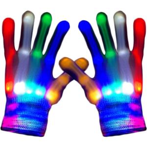 Led Gloves 5 Colors 6 Modes Light up Gloves Rave Finger Light Flashing Gloves Cool Fun Toys (Small)