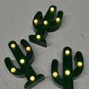 TURNMEON 3 Piece Cactus Decor LED Cactus Light Cinco De Mayo Decorations, Fiesta Mexican Party Decorations Green Cactus Night Light Table Lamps for Kid's Room Bedroom Home Decor (4.72 x 2.76 Inch)