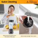 Portable Blender for Smoothies & Shakes - Cordless Blender with 380Ml Traveling Cup, 6 Stainless Steel Blades, BAP Free, Easily Making Fresh Juice for Office/Gym