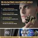 Head Shavers for Bald Men, Electric Razor with 7D Magnetic Shaver Heads, Wet Dry Waterproof Bald Head Trimmer Kit for Women & Men, Nose Ear Hair Trimmer, USB Rechargeable Clippers, Bright Black