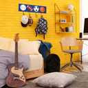 Wood Sports Coat Rack with 4 Hooks Vintage Basketball Baseball Football Soccer Wall Mounted Coat Hooks Decor Sports Theme for Home Entryway Playroom Hats Keys Towels