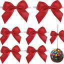 AIMUDI Red Satin Bows 2" Satin Bow for Gift Wrapping Small Bows with Twist Ties Premade Ribbon Bow for Crafts Cake Pop Treat Bags Wedding Bridal Shower Birthday Party Decoration, 50 PCs
