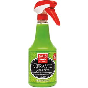 Griots Garage Ceramic 3-in-1 Wax, SiO2 Spray for Cars, Trucks, and RVs, Provides Protection and Water Beading on Paint, Wheels, Plastic, Rubber Trim, Chrome, and More, 10978, 22 oz