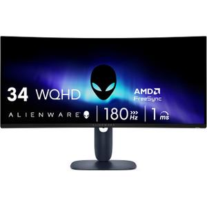 Alienware 34 Curved Gaming Monitor AW3425DWM - 34-inch WQHD 180Hz 1ms Display, 1500R, AMD FreeSync Premium, VESA AdaptiveSync.