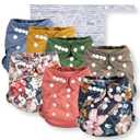 Nora's Nursery Cloth Diaper Cover, Reusable Cover with Snap Closure, Shell for Prefold, Flat, or Fitted Inserts, Includes Wet Bag - Harlow