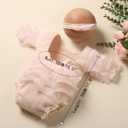 Ylsteed Newborn Photography Outfits Girl Lace Romper with Headband Photo Shoot Outfits Girls Photo Props - Ruffles Beige
