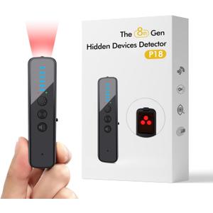 abyliee Upgraded Hidden Camera Detector - AI-Powered Anti-Spy Device, GPS Tracker & Bug Detector, Portable RF Signal Scanner for Hotels, Travel, Home & Office (Black)