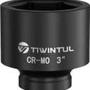 3" Impact Socket 1" Drive, 6 Point Design, CR-MO Large Impact Socket, ANSI Certified, Heavy Duty Socket 1 Inch Drive for Fleet, Oilfield, Construction & Industrial Repair
