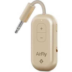 Twelve South AirFly Pro | Bluetooth Wireless Transmitter/Receiver Adapter for 2 Headphones, Audio Sharing, Compatible with 3.5mm aux Jack for Airplanes, TV, Gym, Stereo, and Travel, Gold