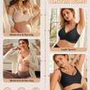 Vertvie Nursing Bras for Breastfeeding Seamless Comfort Maternity Bra Wireless Support Pregnancy Sleep Bralette Natural Shape (Beige, L)