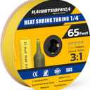 haisstronica 3:1 Heat Shrink Tubing, Shrink Ratio Adhesive Lined Marine Grade Heat Shrink Tube for Home, Automotive and Industrial (Yellow) 65FT 1/4inch