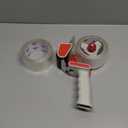 BOMEI PACK Heavy Duty Packaging Tape Dispenser, 2 Inch Tape Gun with Clear Tape, 1 Dispenser + 2 Rolls (Clear)