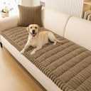 Smiry Couch Cover for Dogs, Non Slip Washable Sofa Protector for Pets, Soft Furniture Cover for Pet, Stylish Sofa Covers, Cozy Protect Against Fur, Dirt & Everyday Messes (Mocha Brown, 27.6" x 70.9")