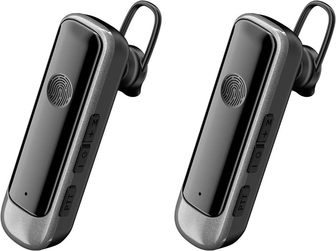 CBCBTWO N3S MAX Earhook Walkie Talkies for Adults, Small Two Way Radios,Type-C Charging,Mini Hands Free Walkie Talkie Long Range for Restaurant Beauty Salon Barber Shop (2 Pack)