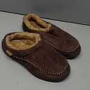 Zigzagger Men's Slip On Moccasin Slippers, Indoor/Outdoor Warm Fuzzy Comfy House Shoes, Fluffy Wide Loafer Slippers (10.5, Coffee)