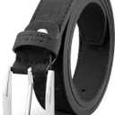 Corkor Vegan Belt for Men Dress Durable | 30mm Wide | Non-Leather Cork Black Color Large Size