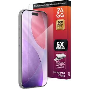 ZAGG Glass Elite Screen Protector for iPhone 17 Pro - 5X Stronger Tempered Glass, ClearPrint Technology for Smudge Free Clarity, Smooth Feel, Full Coverage, InvisibleShield, Easy Two-Step Installation
