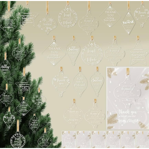 Kasyat 40 Christmas Employee Appreciation Gift Bulk Acrylic Hanging Ornament Lantern Pendant Ornaments for Christmas Tree Coworker Team Teacher Gift with Thank You Card Ribbon (Appreciation Sign)
