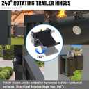 Weld on Trailer Hinges, Heavy Duty Dump Truck Trailer Metal Gate Hinges with Grease Zerk Fitting, Strap Style Short Leaf Truck Gate Hinges (4 Pack)