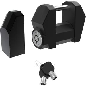 TOPICK Trailer Tongue Coupler Lock, Dia 1/4'', Extra Wide 1.2'' Span, High-Security Latch Lock for Wide Trailer Coupler, for RV, Boat, Truck, and Car Tow Hitch, Cyberpunk Futuristic Style