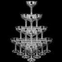Zopeal 30 Pcs Champagne Coupe Glasses 5 oz Plastic Champagne Tower Disposable Martini Glasses Stackable Stemmed Margarita Coupe for Wedding Birthday Party Bar(Clear)
