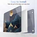 May Chen Compatible with MacBook Air 13 inch Release 2021 2020 2019 2018 (Models: M1 A2337/A2179/A1932), Plastic Hard Shell Case for MacBook Air 13 with Retina Display & Touch ID, Starry Mountain