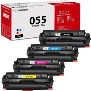 High-Yield 055 Toner Cartridges 4-Pack(BK/C/M/Y) Compatible MF743cdw Toner Replacement for Canon 055 Toner Cartridge Set for Color image CLASS MF741Cdw MF743Cdw MF745Cdw MF746Cdw LBP664Cdw Printer