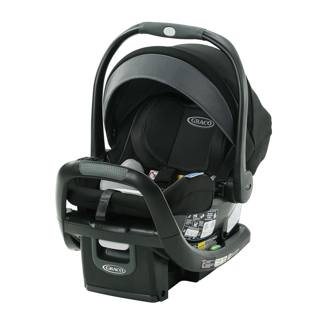 Graco SnugRide SnugFit DLX Infant Car Seat, Baby Car Seat Rear Facing with Anti-Rebound Bar, Car Seat with Adjustable Base and 5 Recline Positions, Spencer, Set name: DLX with Snuglock, InRight Latch & Rapid Remove, Manufacturing Date 2026-04-28