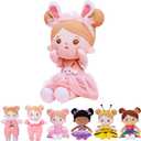 OUOZZZ Soft Baby Doll for Girls - First Baby Doll Easter Gifts Bunny Plush for Kids Easter Toys Decorations Basket Stuffers for Toddlers Infants 13" (A-abby01 Rabbit)