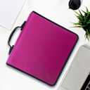 CD/DVD Case Wallet Storage Holder - 400 Capacity Disc Case Booklet Album Box (Black, Rose)