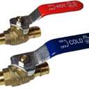 2 Pieces XFITTING 1/2" Pex A Expansion Ball Valve, 1 Red/Hot and 1 Blue/Cold, Pex A Pipe, Full Port, Brass
