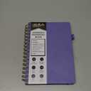 WEMATE Spiral Address Book with Alphabetical Tabs, Leather Password Book, Address Organizer Telephone Notebook Journal Keep Contact Safe Hardcover Large Print for Seniors Home Office 5.88.2, Purple