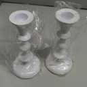 White Candle Holders Set of 2 Decorative Centerpiece Table Candlesticks Holders for Taper Candles Home Decor Candle Holders for Dinner Party Wedding Decorations