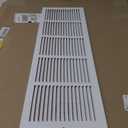 HVAC Premium 36'' x 10'' [Duct Opening] Flat Stamped Steel Return Air Grille - Sidewall and Ceiling - HVAC Vent Duct Cover - White [Outer Dimensions: 37.75''w X 11.75''h]