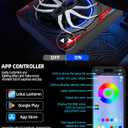 1600W Slim Underseat Car Subwoofer and Amp Package with RGB Beat-Synced Light, Under Seat Subwoofer with Built-in Amp, Class D Powered Subwoofer Car Audio, Deep Bass Subwoofer for Car/Truck