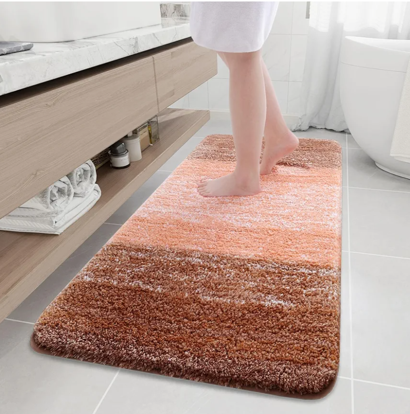 Arotive Microfiber Bathroom Rugs, Shaggy Soft and Absorbent Bath Rug, Non-Slip, Thick Plush Machine Washable Dry Bath Mats for Bathroom, Tub and Shower, 59x24, Grey