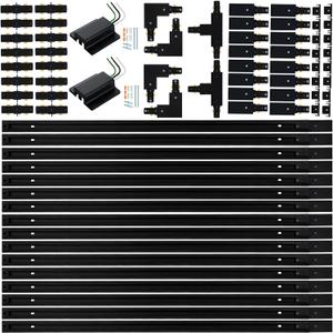 52FT H Track Lighting Rail Kit, Black 120V H Type Track Rail System