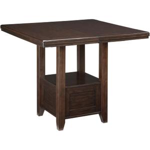 Signature Design by Ashley Haddigan Traditional Rectangular 36" Counter Height Dining Extension Table, Dark Brown