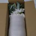 Faux Flowers with Vase,Artificial Silk Flowers in Vase, Fake Plant Eucalyptus and Willow,Flower Arrangement for Home Farmhouse kitchen Dining Table Centerpiece Decorations Coffee Table Decor (White)