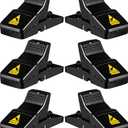 Feeke Rat Trap, Large Mouse Traps, Mouse Traps Indoor for Home, Instant Kill Traps for Mouse Rat Chipmunk, Quick Set Up and Reusable - 6 Pack, Black