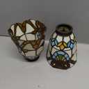 Tiffany Style Lampshade, Replacement Lampshade for Chandeliers and Wall Lamps, Baroque Style, Colored Glass Chimney, Dual Use, Multiple Colors, Set of 2 Pieces