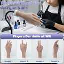 Practice Hand for Acrylic Nails, Flexible Bendable Fake Hand with Adjustable Stand, Nail Training Kit Mannequin Hand for Beginners & Nail Artists(Dark skin tone)