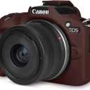 Rieibi EOSR50 EOS R50 Case, Soft Silicone Protective Case for Canon EOS R50 EOSR50 Vlogging Camera, Lightweight EOS R50 Camera Case Grip Cover Body Skin - Coffee